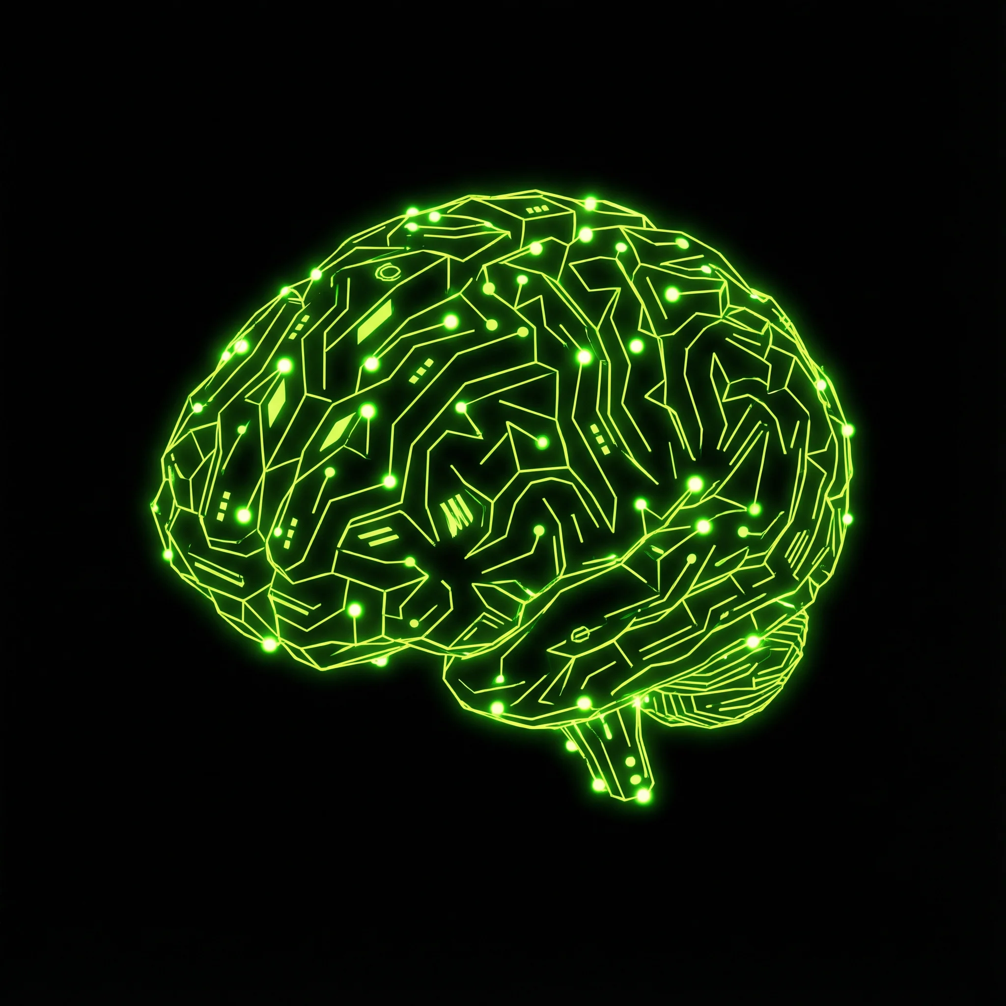 Futuristische weergave van het AI brein dat de agents aanstuurt