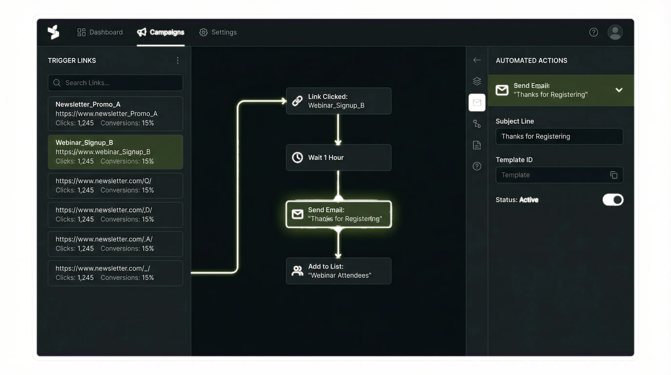 Screenshot van de 17. Trigger Links functionaliteit in Mosaiq